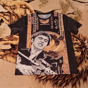 Scarface Shirt Custom One Hundred Dollar Bill Tony Montana Graphic T Shirt New